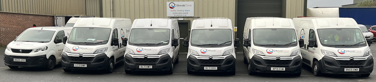 Fleet of BreakTime Coffee & Vending vehicles