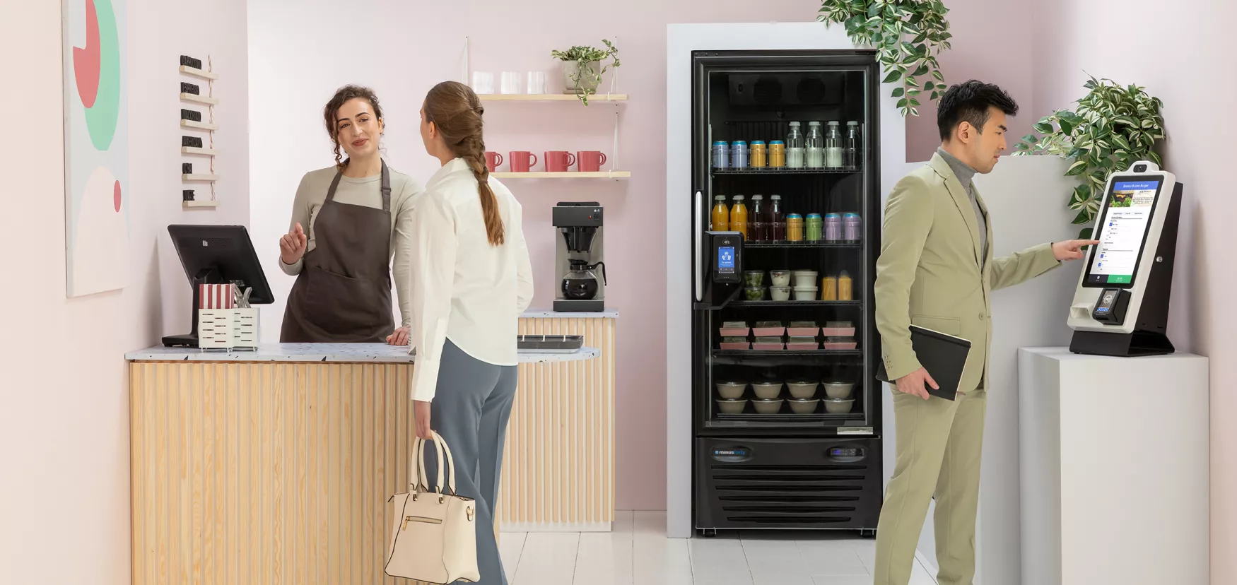 The PicoCooler Vision Smart Micromarket Fridge in situ