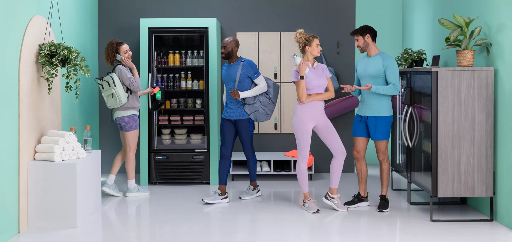 The Picocooler Smart Micromarket Fridge in situ
